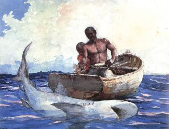 Winslow Homer : Shark Fishing